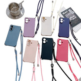 Soft Silicone Phone Case with Lanyard for iPhone Charge Hub X